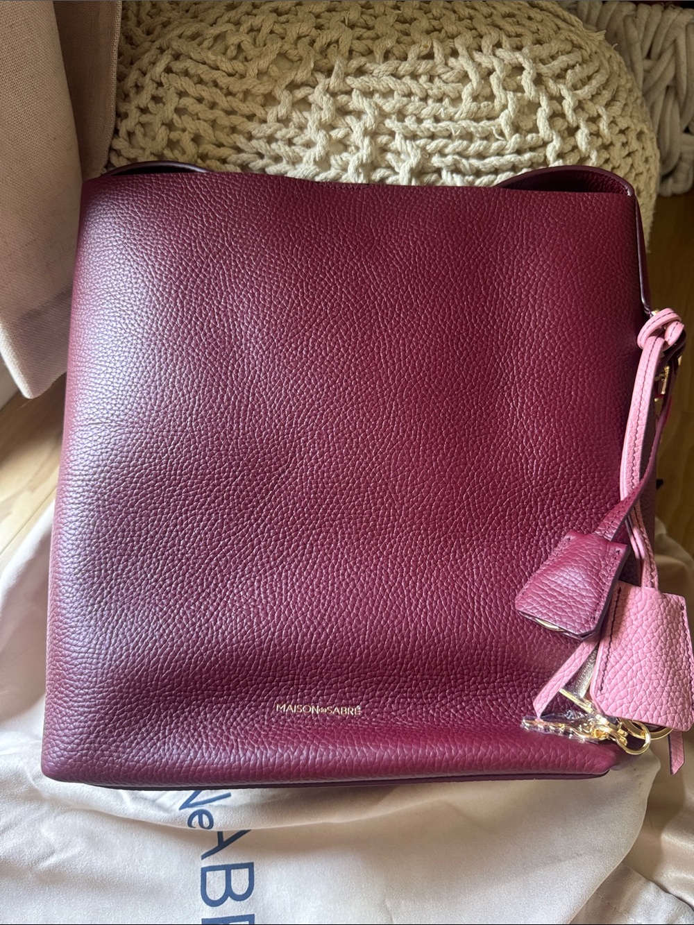 Maison Sabre Bucket Soft Tote in Plum Nude